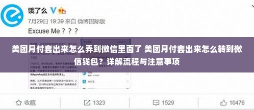 美团月付套出来怎么弄到微信里面了 美团月付套出来怎么转到微信钱包？详解流程与注意事项