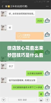 微店放心花套出来秒回技巧是什么套路 微店放心花套出来秒回技巧揭秘，真实套路解析与案例分享