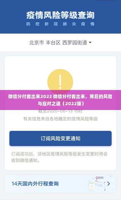 微信分付套出来2022 微信分付套出来，背后的风险与应对之道（2022版）