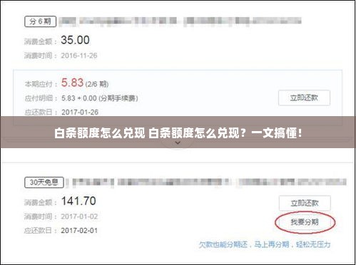白条额度怎么兑现 白条额度怎么兑现？一文搞懂！