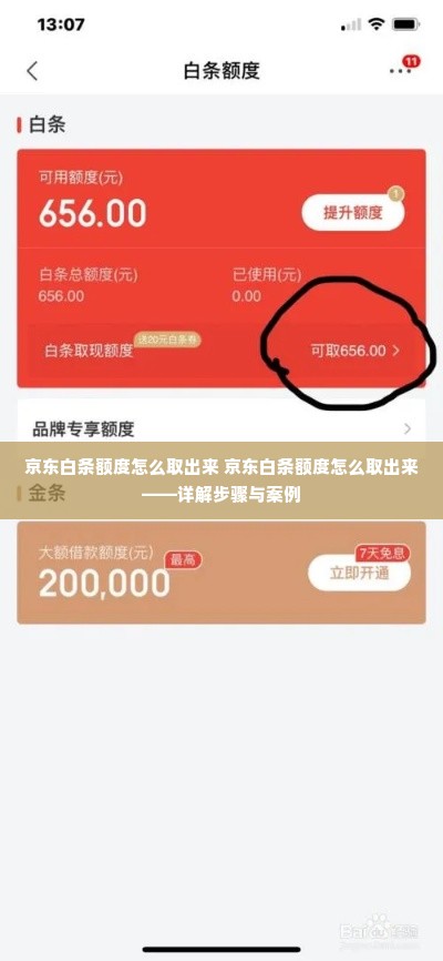 京东白条额度怎么取出来 京东白条额度怎么取出来——详解步骤与案例