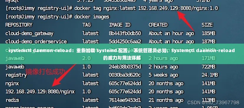 systemctl daemon-reload：重新加载 Systemd 配置。 系统管理员必知，Systemctl daemon-reload 的威力与用法详解