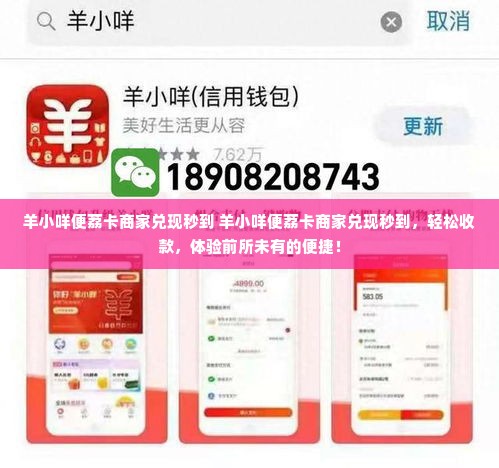 羊小咩便荔卡商家兑现秒到 羊小咩便荔卡商家兑现秒到，轻松收款，体验前所未有的便捷！