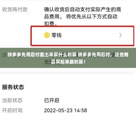 拼多多先用后付套出来买什么划算 拼多多先用后付，这些商品买起来最划算！