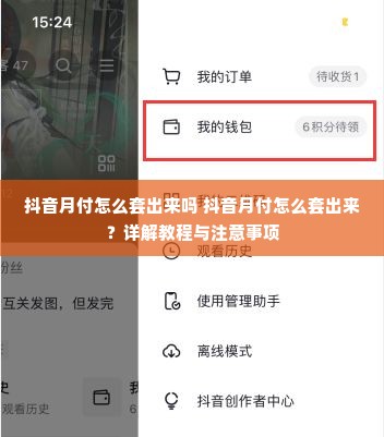 抖音月付怎么套出来吗 抖音月付怎么套出来？详解教程与注意事项