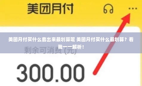 美团月付买什么套出来最划算呢 美团月付买什么最划算？看我一一解析！