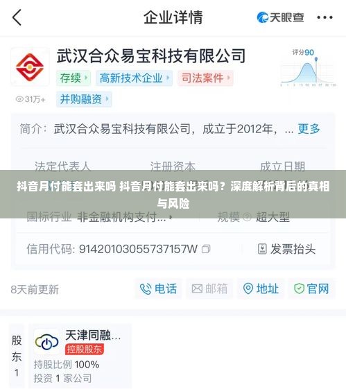 抖音月付能套出来吗 抖音月付能套出来吗？深度解析背后的真相与风险