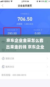 京东企业金采怎么套出来金的钱 京东企业金采如何套出金的钱？详解流程与案例