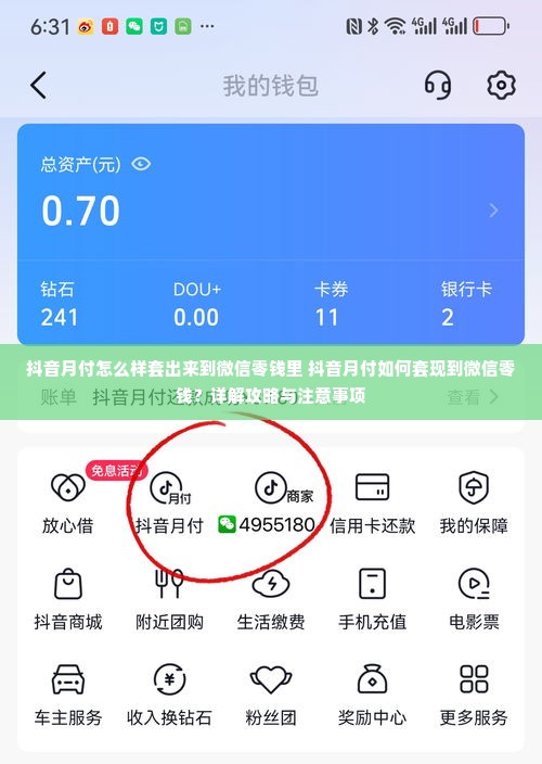抖音月付怎么样套出来到微信零钱里 抖音月付如何套现到微信零钱？详解攻略与注意事项