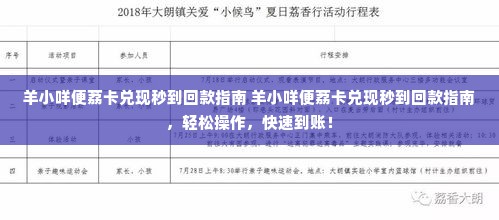 羊小咩便荔卡兑现秒到回款指南 羊小咩便荔卡兑现秒到回款指南，轻松操作，快速到账！