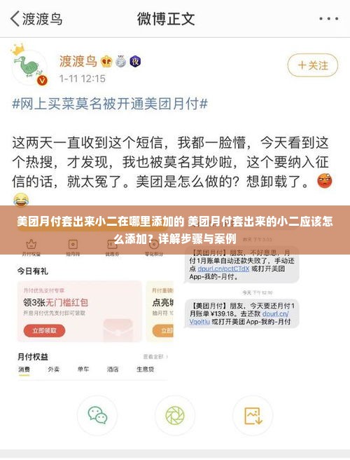 美团月付套出来小二在哪里添加的 美团月付套出来的小二应该怎么添加？详解步骤与案例