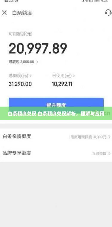 白条额度兑现 白条额度兑现解析，理解与应用