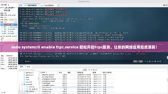 sudo systemctl enable frpc.service 轻松开启Frpc服务，让你的网络应用如虎添翼！