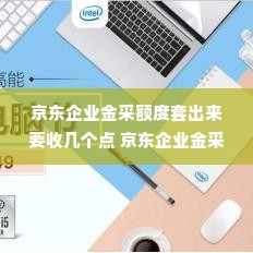 京东企业金采额度套出来要收几个点 京东企业金采额度套出操作详解，费用及注意事项