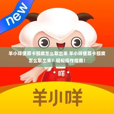 羊小咩便荔卡额度怎么取出来 羊小咩便荔卡额度怎么取出来？轻松操作指南！