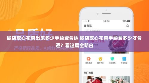 微店放心花套出来多少手续费合适 微店放心花套手续费多少才合适？看这篇全明白