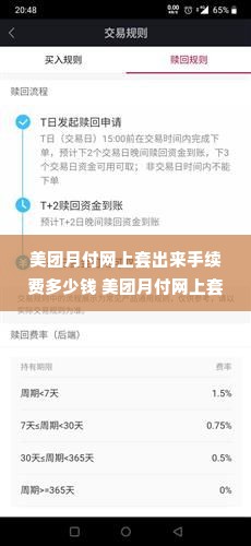 美团月付网上套出来手续费多少钱 美团月付网上套出手续费详解，费用、操作与案例解析