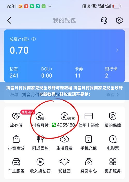 抖音月付找商家兑现全攻略与新教程 抖音月付找商家兑现全攻略与新教程，轻松变现不是梦！