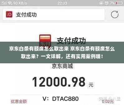 京东白条有额度怎么取出来 京东白条有额度怎么取出来？一文详解，还有实用案例哦！