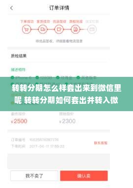 转转分期怎么样套出来到微信里呢 转转分期如何套出并转入微信账户，深度解析与实用指南
